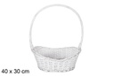 Cesta mimbre Navidad color blanca 40x30 cm