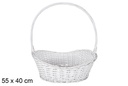 Cesta mimbre Navidad color blanca 55x40 cm