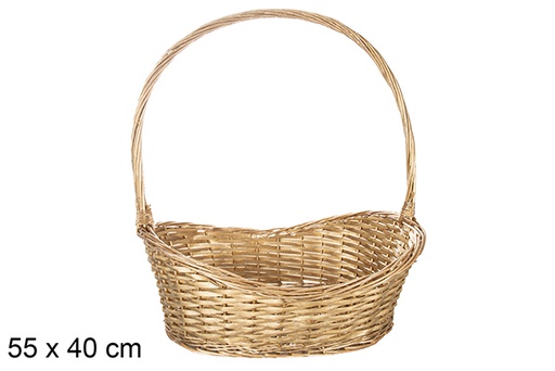 [119267] Christmas wicker basket gold color 55x40 cm