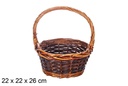 Cesta mimbre Navidad color caoba 22x26 cm