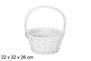 Cesta mimbre Navidad color blanca 22x26 cm