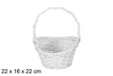 Cesta mimbre Navidad color blanca 22x16 cm