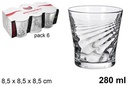 Pack 6 vasos cristal Honey 280 ml
