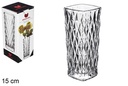 Vaso quadrato in vetro Zamora 15 cm