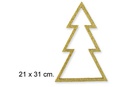 Árbol Navidad madera oro brillante 21x31 cm