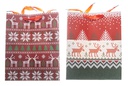 Bolsa regalo Navidad trama rojo y verde