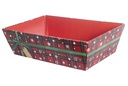Caja cartón regalo Navidad rojo lazo verde