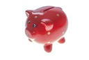 Hucha cerámica cerdito rojo 11 cm