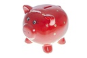 Hucha cerámica cerdito rojo 15 cm