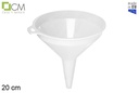 Embudo plástico blanco 20 cm