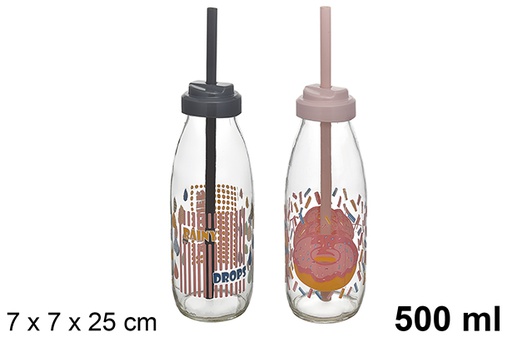 [119487] Bouteille avec paille 500 ml