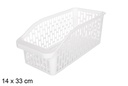 Plastic organizer blanco Long 14x33 cm