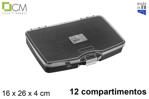 [119503] Cassetta portautensili in plastica con 12 scomparti