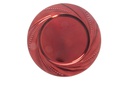Bajo plato plástico borde ondulado rojo 33 cm