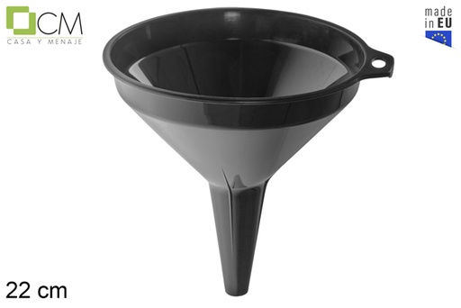 [119513] Black plastic funnel 22 cm