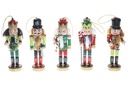 Pack 5 casse-noix de Noël en bois couleurs assorties 12,5 cm