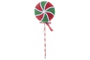 Piruleta de Navidad terciopelo rojo/verde 14x36 cm