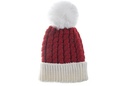Gorro lana rojo con pompón blanco adulto
