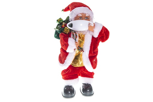 [119590] Santa Claus mask with music and assorted movement 30 cm