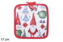 Guanto quadrato decorato Babbo Natale 17 cm