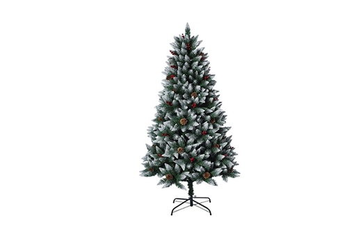 [119606] Christmas tree snowy with balls, berries, pine cones and flowers 60 cm