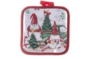 Guanto quadrato decorato con camion di Babbo Natale verde 17 cm