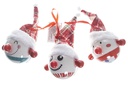 Bola PVC cara muñeco de nieve con gorro 8 cm