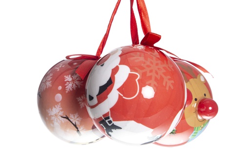 [119652] Red PVC ball decorated Christmas assorted 8 cm