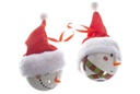Bola boneco de neve em PVC com nariz e chapéu 8 cm