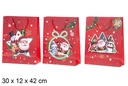 White decorated Christmas gift bag 30x12x42 cm
