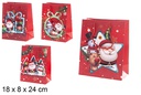 Wooden Christmas gift bag with Santa Claus 18x8x24 cm