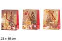 Bolsa regalo decorada Navidad surtido 23x18 cm