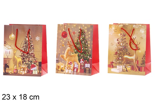 [119705] Sacola de presente decorada de Natal sortida 23x18 cm