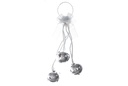 Colgante 3 cascabeles metal plata 8cm