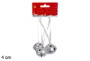 Colgante 3 cascabeles metal plata 4cm