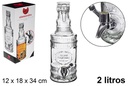 Botella cristal tapón gaseosa con grifo Laurel 2 litros