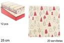 Pack 20 servilletas Navidad decorada árbol 3 capas 25 cm