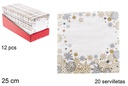 Pack 20 servilletas Navidad decorada flor 3 capas 25 cm