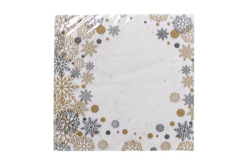 [119903] Pack 20 Christmas napkins decorated with flowers 3 layers 33 cm