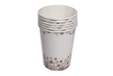 Pack 6 vasos papel decorado flor Navidad 260 ml