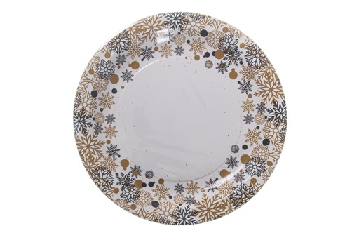 [119915] 6 Christmas flower decorated paper plates 23cm