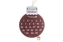 Ciondolo palla di Natale in legno con calendario 24x20 cm
