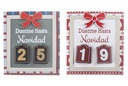 Calendario cuenta atrás madera Navidad surtido 25x23 cm