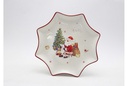 Bandeja cerámica forma estrella Navidad decorada Papa Noel 30,5 cm