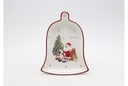 Bandeja cerámica forma campana Navidad decorada Papa Noel 20 cm
