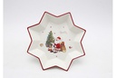 Bandeja cerámica forma estrella Navidad decorada Papa Noel 27 cm