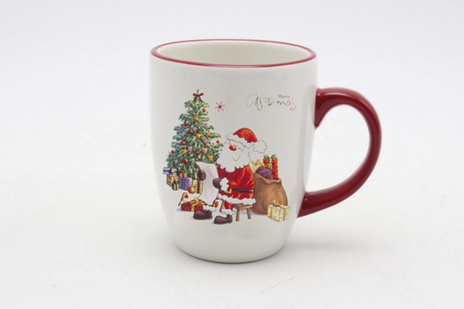 [120004] Tazza natalizia in ceramica decorata con Babbo Natale da 330ml