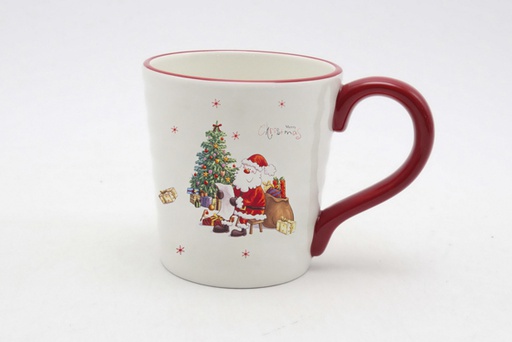 [120008] Tazza natalizia in ceramica decorata con Babbo Natale da 600ml