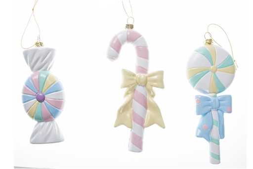 [120020] Colgante dulces Navidad color pastel surtido 18 cm