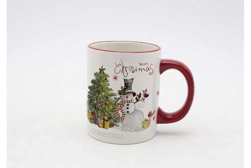 [120100] Mug de Noël en céramique décoré Bonhomme de Neige 300ml